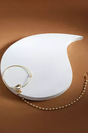 White multi beaded nose ring