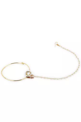 White multi beaded nose ring