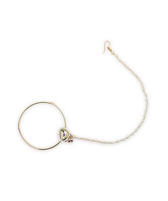 White multi beaded nose ring 4
