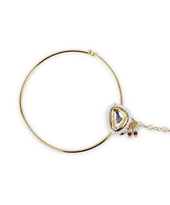 White multi beaded nose ring 5