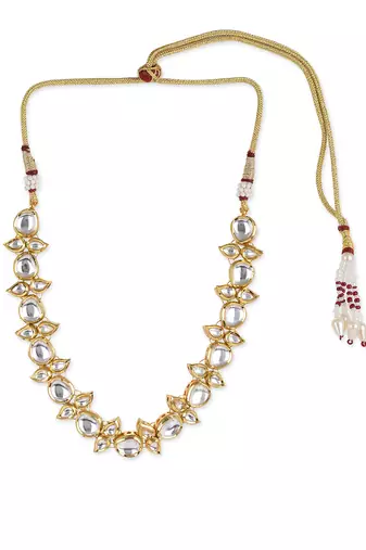 White kundan neckpiece
