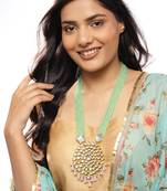 Pastel green kundan neckpiece