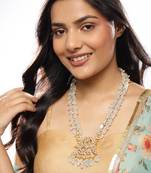 Pastel gray kundan neckpiece