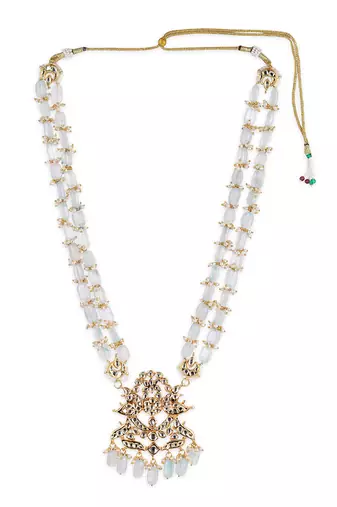 Pastel gray kundan neckpiece