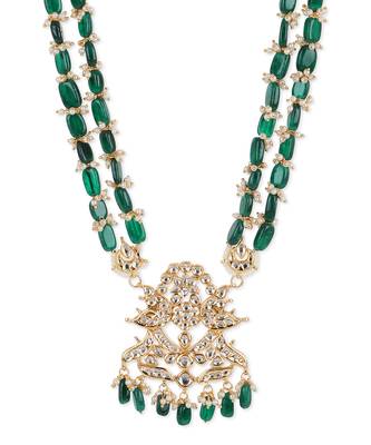 Dark green kundan neckpiece 3