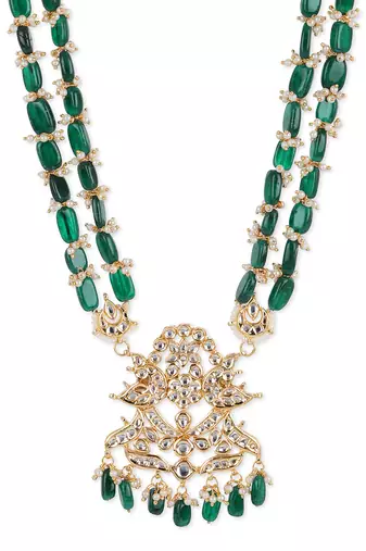 Dark green kundan neckpiece