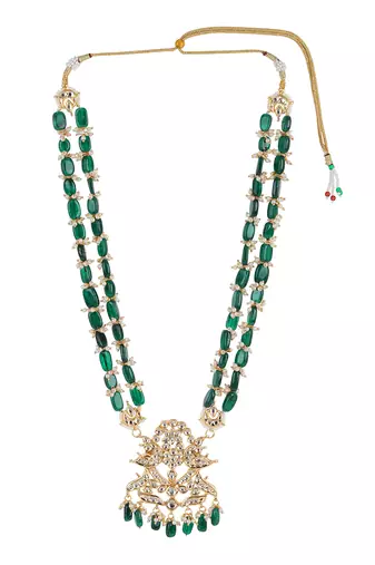 Dark green kundan neckpiece
