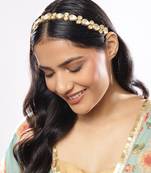 White kundan beaded hair band