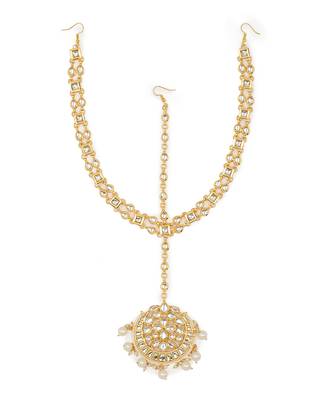 White kundan matha patti 3