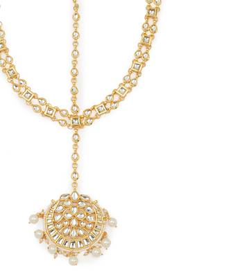 White kundan matha patti 4