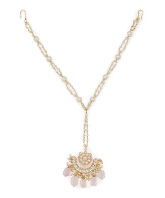 White kundan matha patti 3