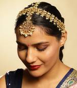 White kundan matha patti