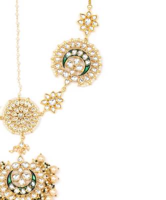 White kundan matha patti 4