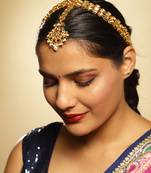 White kundan matha patti