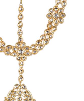 White kundan matha patti 4