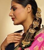 White kundan beaded braid