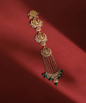 White kundan beaded braid 2