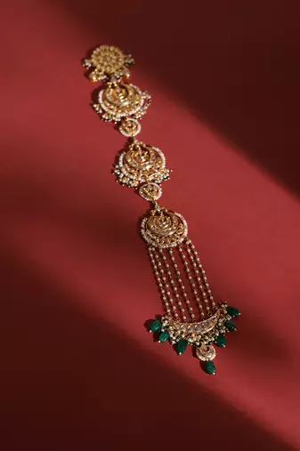 White kundan beaded braid