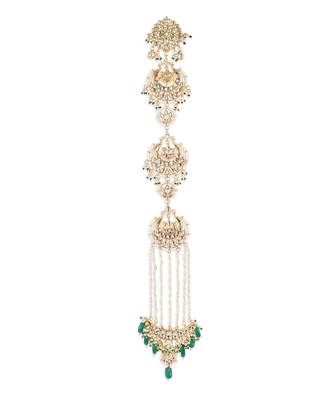 White kundan beaded braid 3