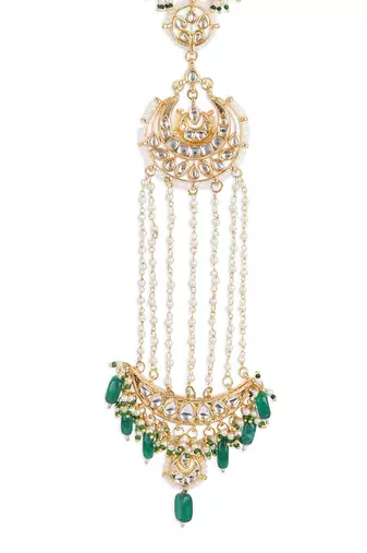 White kundan beaded braid