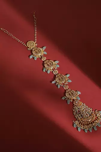 White kundan beaded braid