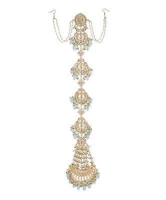 White kundan beaded braid 3
