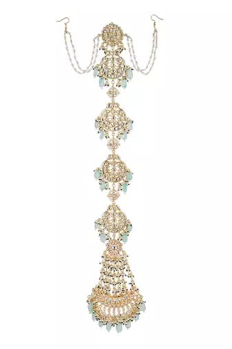 White kundan beaded braid