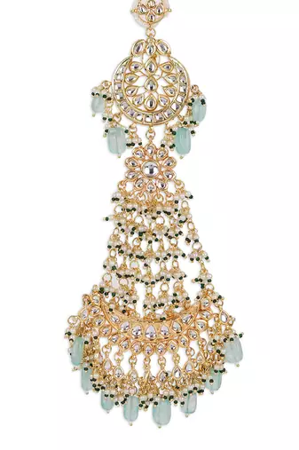 White kundan beaded braid