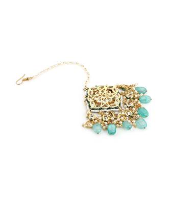 White kundan maang tikka 4