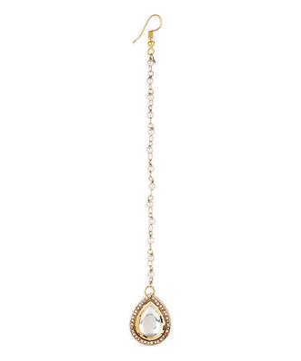 White kundan maang tikka 3