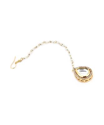 White kundan maang tikka 4