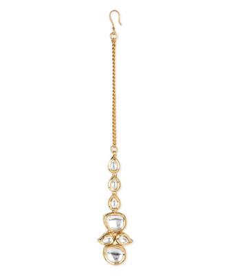 White kundan maang tikka 3