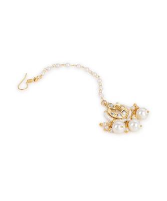 White kundan maang tikka 4