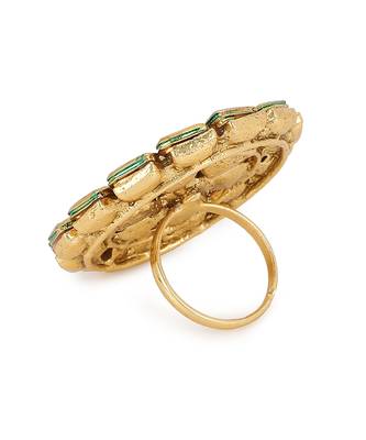 White kundan cocktail ring 3