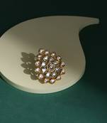 White kundan cocktail ring