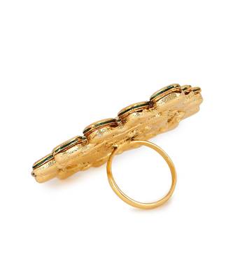 White kundan cocktail ring 3