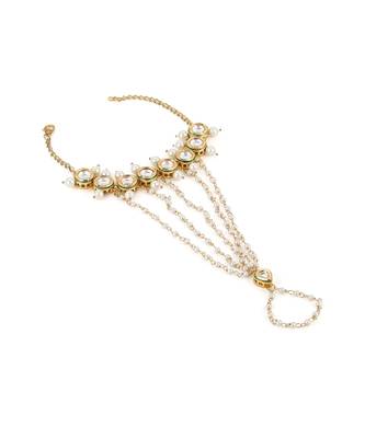 White kundan hand harness 2