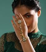 White kundan hand harness