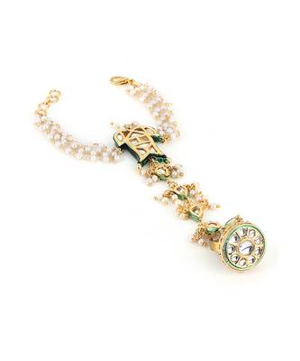 White kundan hand harness 3