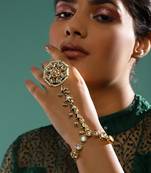 White kundan hand harness