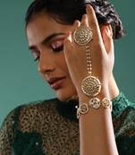 Golden kundan hand harness