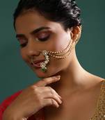 White kundan nose ring
