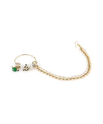 White kundan nose ring 3