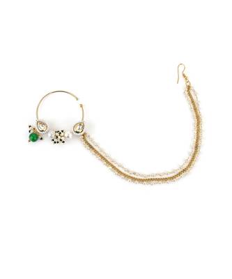 White kundan nose ring 4