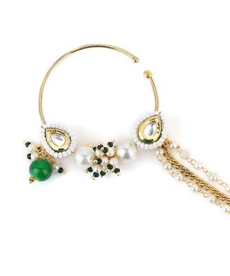 White kundan nose ring 5
