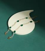 Green kundan anklets