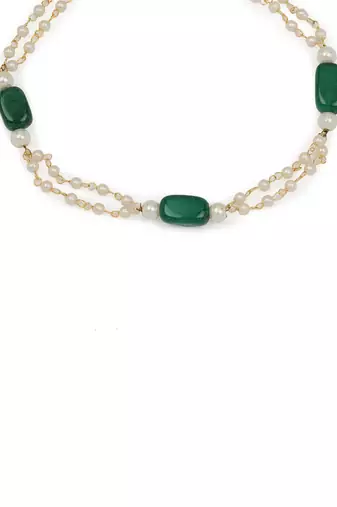 Green kundan anklets