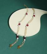Pink kundan anklets