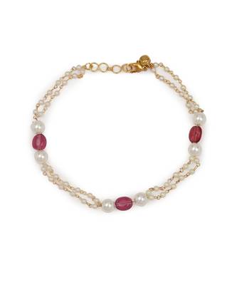 Pink kundan anklets 2