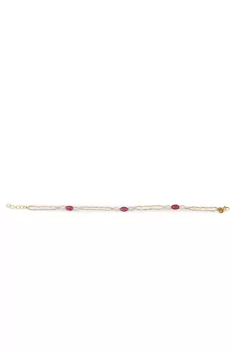 Pink kundan anklets